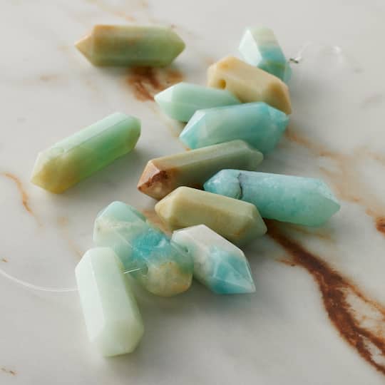 12 Packs: 12 ct. (144 total) Blue & Green Amazonite Spike Beads by Bead Landing™